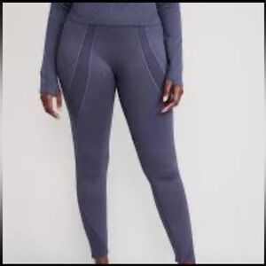 Old Navy High Rise Ribbed Panel Seamless Leggings Go-Dry Sz M